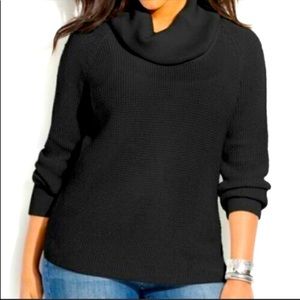 Michael Michael Kors waffle knit cowl neck sweater black women’s Sz M